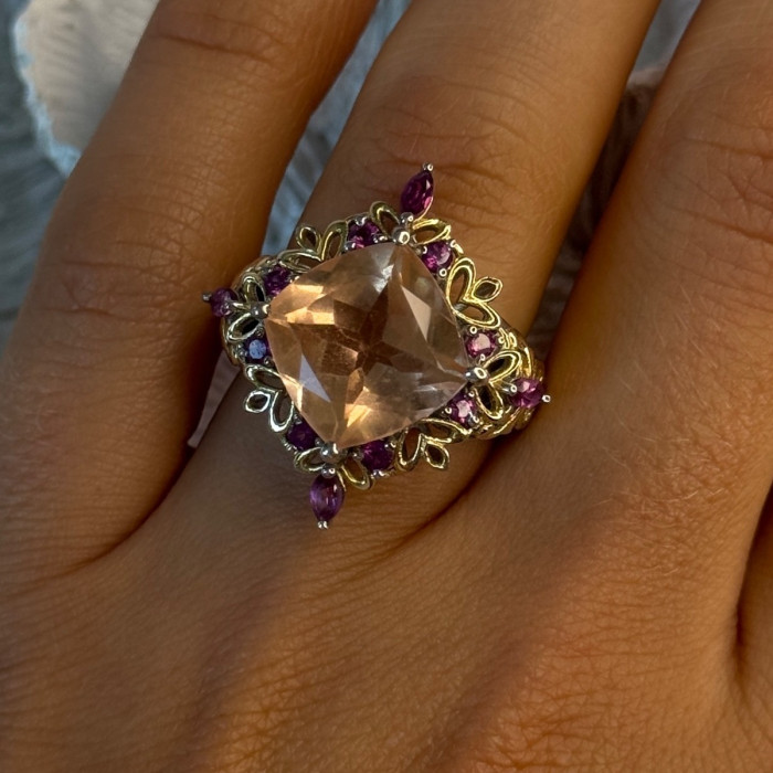 Shiny 925 Sterling Silver Cz Ring Size 8
