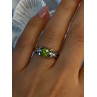 925 Sterling Silver Peridot & Beryl Ring Size 6