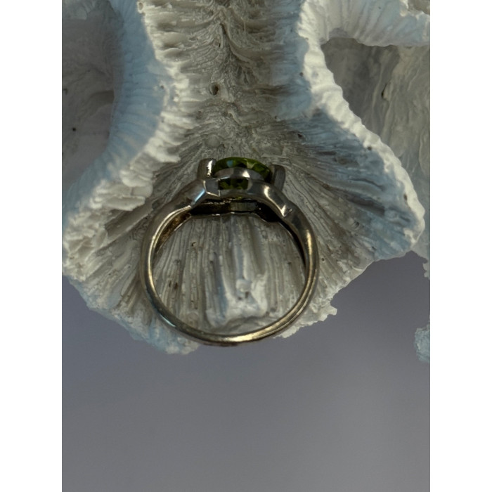 925 Sterling Silver Peridot & Beryl Ring Size 6