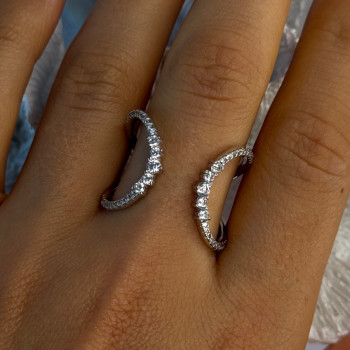 Unique Sizable Design 925 Sterling Silver Cz Ring Size 11