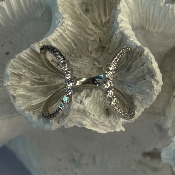 Unique Sizable Design 925 Sterling Silver Cz Ring Size 11