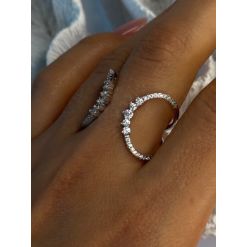 Unique Sizable Design 925 Sterling Silver Cz Ring Size 11