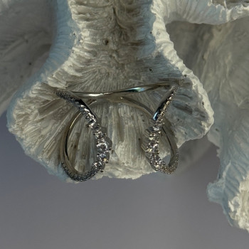 Unique Sizable Design 925 Sterling Silver Cz Ring Size 11