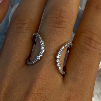 Unique Sizable Design 925 Sterling Silver Cz Ring Size 11