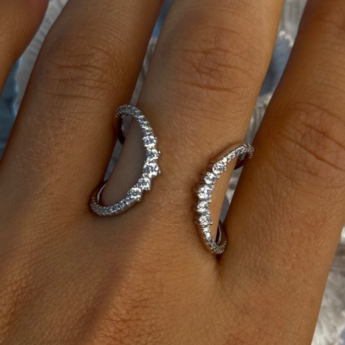 Unique Sizable Design 925 Sterling Silver Cz Ring Size 11