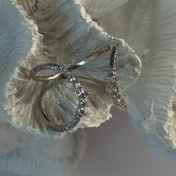 Unique Sizable Design 925 Sterling Silver Cz Ring Size 11