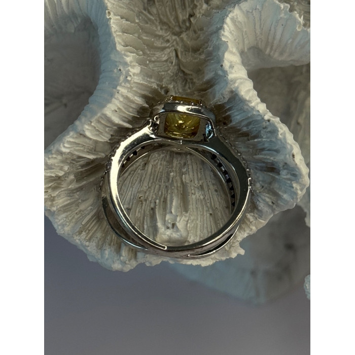 925 Sterling Silver Citrine & Beryl Ring Size 8