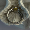 925 Sterling Silver Citrine & Beryl Ring Size 8