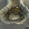 925 Sterling Silver Citrine & Beryl Ring Size 8