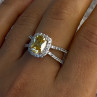 925 Sterling Silver Citrine & Beryl Ring Size 8