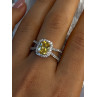 925 Sterling Silver Citrine & Beryl Ring Size 8