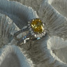 925 Sterling Silver Citrine & Beryl Ring Size 8