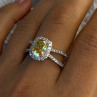 925 Sterling Silver Citrine & Beryl Ring Size 8