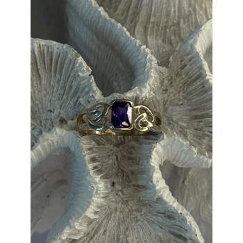 925 Sterling Silver Amethyst Ring Size 9