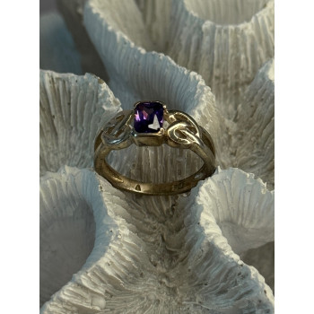 925 Sterling Silver Amethyst Ring Size 9