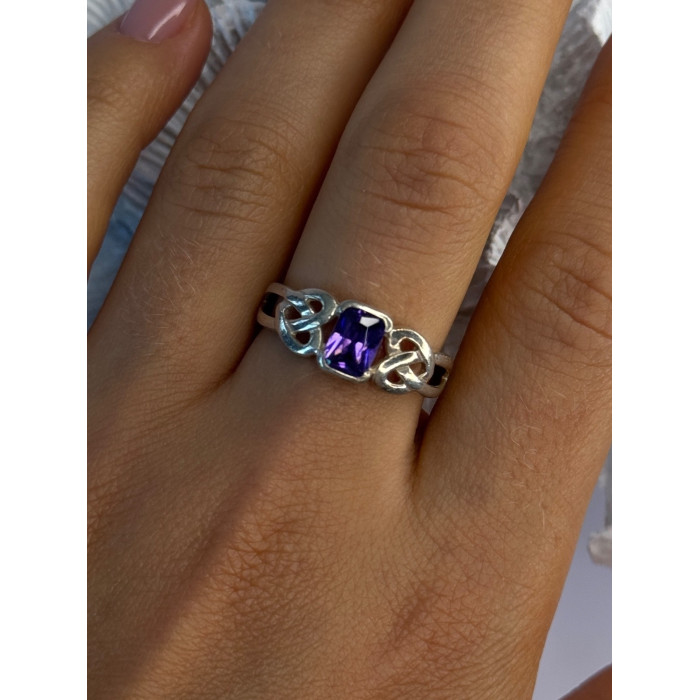 925 Sterling Silver Amethyst Ring Size 9