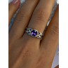 925 Sterling Silver Amethyst Ring Size 9