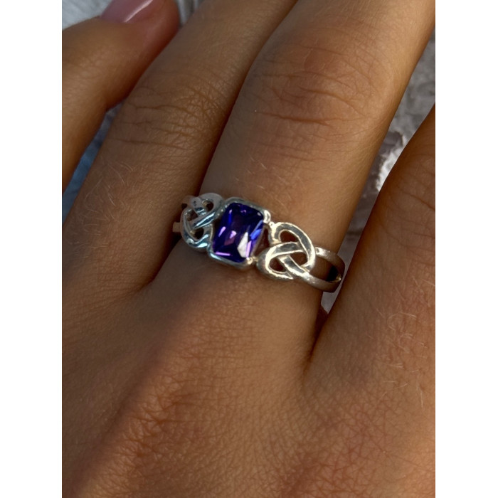 925 Sterling Silver Amethyst Ring Size 9