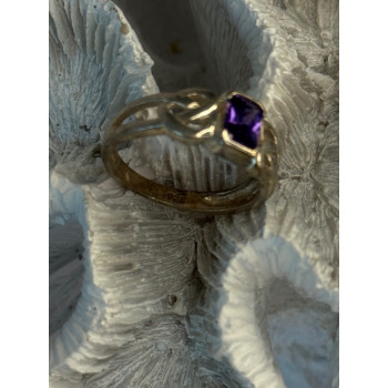 925 Sterling Silver Amethyst Ring Size 9