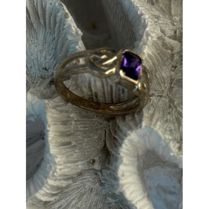 925 Sterling Silver Amethyst Ring Size 9