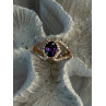 Rose Gold Plated 925 Sterling Silver Amethyst & Cz Ring Size 6