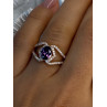 Rose Gold Plated 925 Sterling Silver Amethyst & Cz Ring Size 6