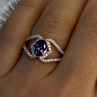 Rose Gold Plated 925 Sterling Silver Amethyst & Cz Ring Size 6