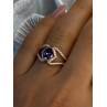 Rose Gold Plated 925 Sterling Silver Amethyst & Cz Ring Size 6