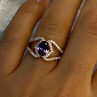 Rose Gold Plated 925 Sterling Silver Amethyst & Cz Ring Size 6