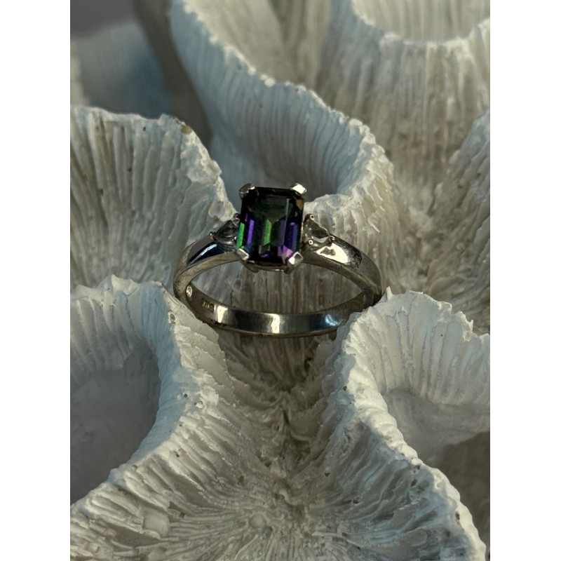 925 Sterling Silver Alexandrite & Beryl Ring Size 8