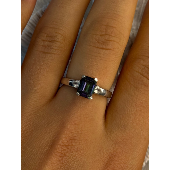 925 Sterling Silver Alexandrite & Beryl Ring Size 8