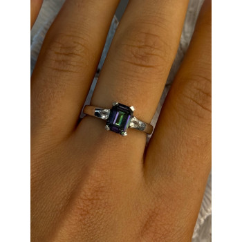 925 Sterling Silver Alexandrite & Beryl Ring Size 8