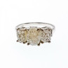 925 Sterling Silver Raw Uncut Diamonds Cluster Stones Set Ring Size 7