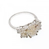 925 Sterling Silver Raw Uncut Diamonds Cluster Stones Set Ring Size 7