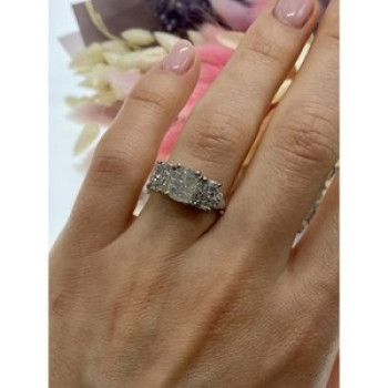 925 Sterling Silver Raw Uncut Diamonds Cluster Stones Set Ring Size 7