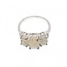 925 Sterling Silver Raw Uncut Diamonds Cluster Stones Set Ring Size 7