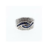 925 Sterling Silver Sapphires Ring Size 11.75