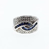 925 Sterling Silver Sapphires Ring Size 11.75