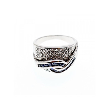 925 Sterling Silver Sapphires Ring Size 11.75