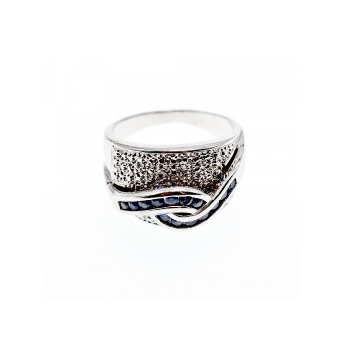 925 Sterling Silver Sapphires Ring Size 11.75