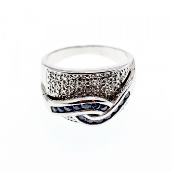 925 Sterling Silver Sapphires Ring Size 11.75