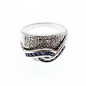 925 Sterling Silver Sapphires Ring Size 11.75