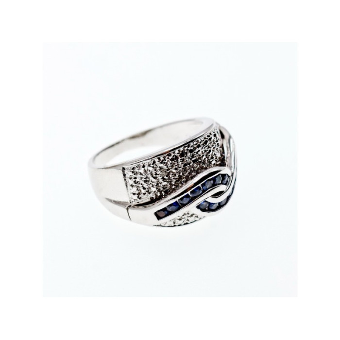 925 Sterling Silver Sapphires Ring Size 11.75