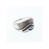 925 Sterling Silver Sapphires Ring Size 11.75