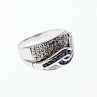 925 Sterling Silver Sapphires Ring Size 11.75