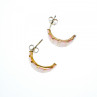 925 Sterling Silver Gold Plated Pink Mother Of Pearl Stud Earrings
