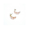 925 Sterling Silver Gold Plated Pink Mother Of Pearl Stud Earrings