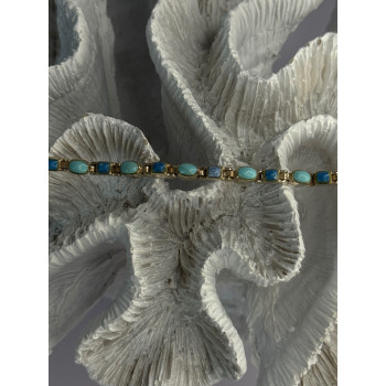 Beautiful 925 Sterling Silver Turquoise Bracelet Length 7