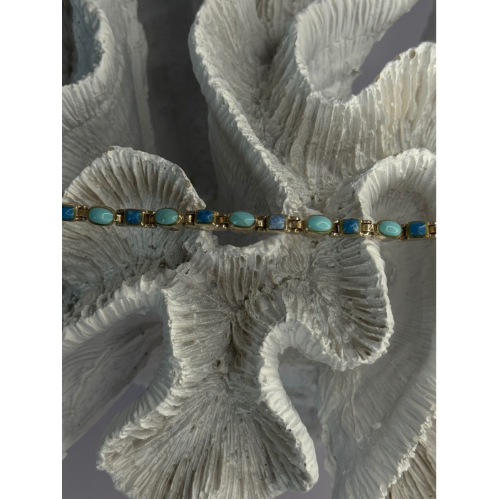 Beautiful 925 Sterling Silver Turquoise Bracelet Length 7