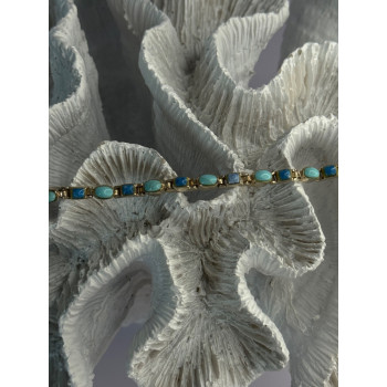 Beautiful 925 Sterling Silver Turquoise Bracelet Length 7